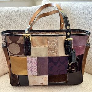 Coach Holiday Y2K Patchwork Tote NWOT
